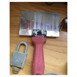 Misc. Tool Lot: Vntg Hammer, Chalk Line, Magnifying Headwear, Etc Misc. Tool Lot: Vntg Hammer, Chalk Line, Magnifying Headwear, Etc