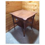 Pretty Wood Side Table w/ Shelf Pretty Wood Side Table w/ Shelf