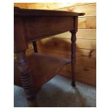 Pretty Wood Side Table w/ Shelf Pretty Wood Side Table w/ Shelf