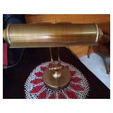 Brass Piano Lamp & Beaded Doily Brass Piano Lamp & Beaded Doily