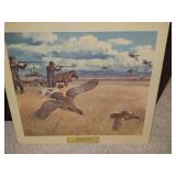 Remington Print & (2) Outdoors Collectible Plates Remington Print & (2) Outdoors Collectible Plates
