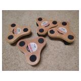 (4) 8-1/2" Wood Tri-Dollies (4) 8-1/2" Wood Tri-Dollies