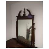 Antique Wood Vanity/Mirror & Stool Antique Wood Vanity/Mirror & Stool