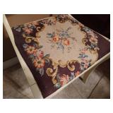 Antique Wood Chair With Embroidered Seat Antique Wood Chair With Embroidered Seat