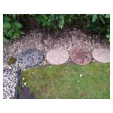 (3) Granite Path Slabs & Metal Decoration (3) Granite Path Slabs & Metal Decoration