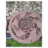 (3) Granite Path Slabs & Metal Decoration (3) Granite Path Slabs & Metal Decoration