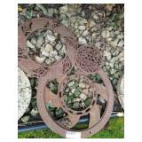(3) Granite Path Slabs & Metal Decoration (3) Granite Path Slabs & Metal Decoration