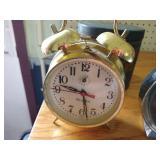 (2) Wind-Up Clocks & Vintage Tin (2) Wind-Up Clocks & Vintage Tin