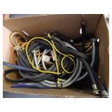 Box of Hoses, Bungee Cords, Straps, Etc Box of Hoses, Bungee Cords, Straps, Etc