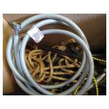 Box of Hoses, Bungee Cords, Straps, Etc Box of Hoses, Bungee Cords, Straps, Etc
