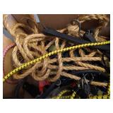 Box of Hoses, Bungee Cords, Straps, Etc Box of Hoses, Bungee Cords, Straps, Etc