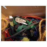 Box of Hoses, Bungee Cords, Straps, Etc Box of Hoses, Bungee Cords, Straps, Etc