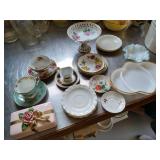 China & Glass Dish Lot - Some Uranium Glass China & Glass Dish Lot - Some Uranium Glass