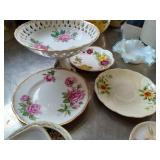 China & Glass Dish Lot - Some Uranium Glass China & Glass Dish Lot - Some Uranium Glass