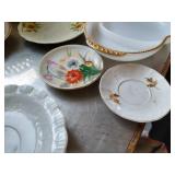 China & Glass Dish Lot - Some Uranium Glass China & Glass Dish Lot - Some Uranium Glass