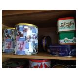 (3) Shelves of Empty Tins (3) Shelves of Empty Tins