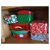 (3) Shelves of Empty Tins (3) Shelves of Empty Tins