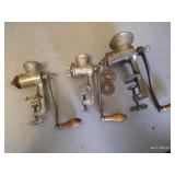 (3) Vintage Meat/Food Grinders (3) Vintage Meat/Food Grinders