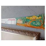 (2) Vintage Pictures & Painted Saw (2) Vintage Pictures & Painted Saw