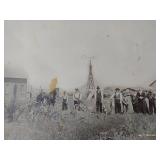 (2) Vintage Pictures & Painted Saw (2) Vintage Pictures & Painted Saw