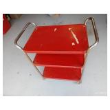 Rolling Red Metal Cart Rolling Red Metal Cart