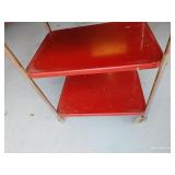 Rolling Red Metal Cart Rolling Red Metal Cart