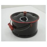 Enamelware Stockpot (Black with Red Trim)