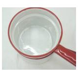 Vintage Enamelware with Red Trim, Wash Pan & Double Boiler