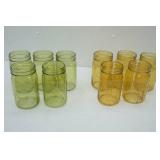 Quart Canning Jars 10ct (green & yellow)