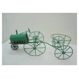 Green Metal Tractor Planter