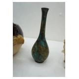 Vintage Bird & Pear Tree Pottery Bowl, Vintage Japanese Bronze Bud Vase, Onyx Elephants