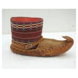 Vintage 1960s Leather Opanak Moccasin. Yugoslavia