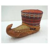 Vintage 1960s Leather Opanak Moccasin. Yugoslavia