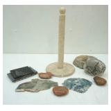 Stones, Sliced Agates, Paper Towel Holder