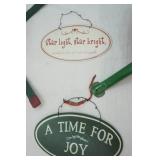 2 Christmas Tree Stands And 2 Metal Christmas Signs