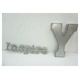 Galvanized Wall Art- Inspire, Y