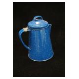 Vintage Enamelware Coffee Pot 5" tall