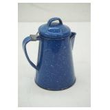 Vintage Enamelware Coffee Pot 5" tall