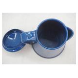 Vintage Enamelware Coffee Pot 5" tall