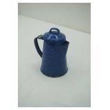 Vintage Enamelware Coffee Pot 5" tall