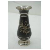 6" Black & Silver Metal Bud Vase