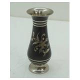 6" Black & Silver Metal Bud Vase