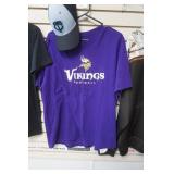 XL MN Vikings T-Shirt, XL Legendary Camo Sweatshirt, M Aeropostale Shirt, Black & Blue MN Twins Hat