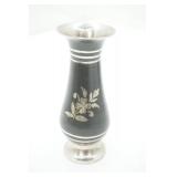 6" Black & Silver Metal Bud Vase