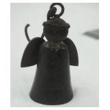 Decor Lot: Vintage Leprechaun Figurines, Hummingbirds, Iron Angel, Grape Cluster Doily