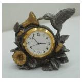 Decor Lot: Vintage Leprechaun Figurines, Hummingbirds, Iron Angel, Grape Cluster Doily