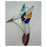 Decor Lot: Vintage Leprechaun Figurines, Hummingbirds, Iron Angel, Grape Cluster Doily