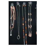 Paparazzi Jewelry Lot: Necklace & Earrings Sets (orange & silver color)