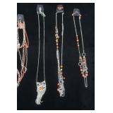 Paparazzi Jewelry Lot: Necklace & Earrings Sets (orange & silver color)