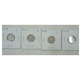 1944 Mercury Dimes (4ct)